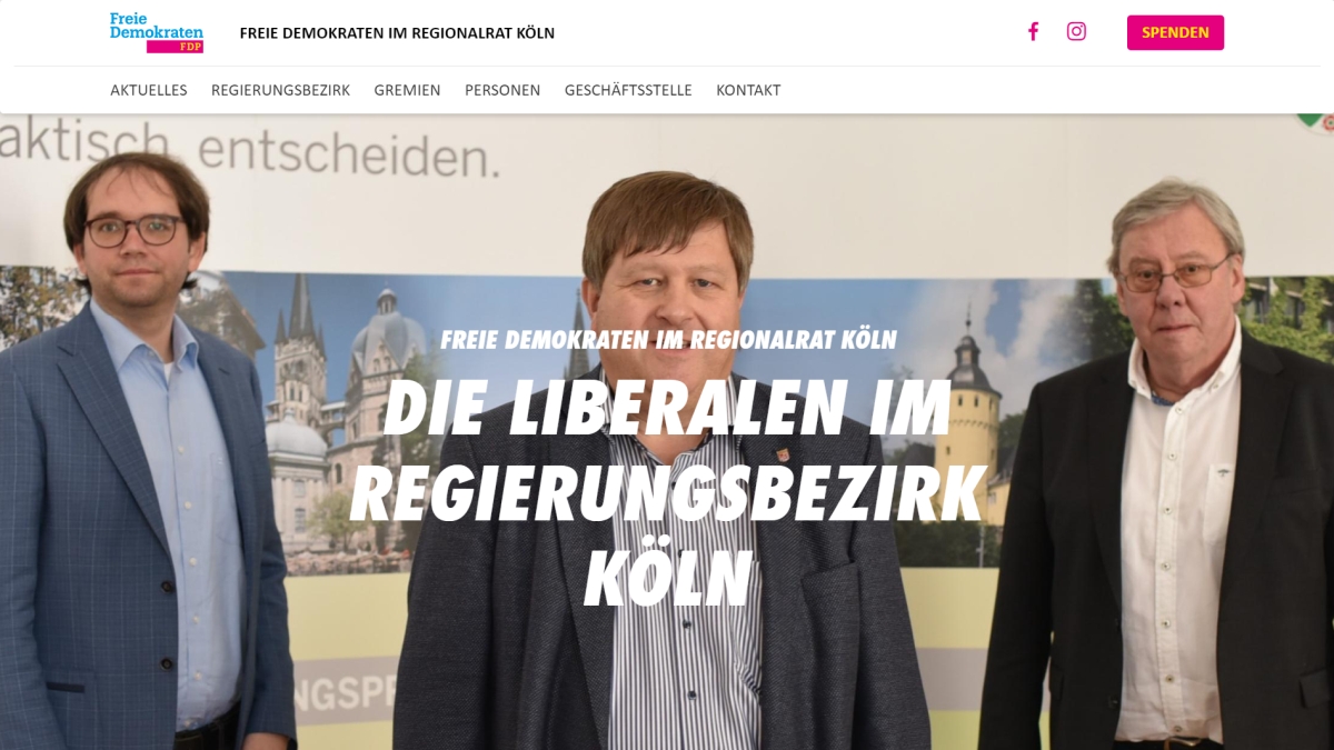 Neue Homepage der FDP Fraktion im Regionalrat Köln